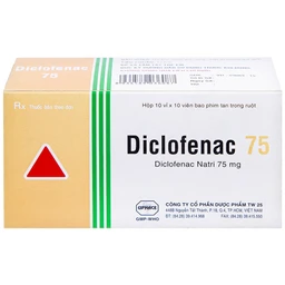 Thuốc Diclofenac 75 Uphace điều trị dài ngày viêm khớp mạn, thoái hóa khớp (10 vỉ x 10 viên)