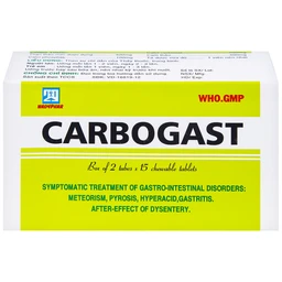 Viên nhai Carbogast Nadyphar điều trị bệnh dạ dày và đường ruột, di chứng của kiết lỵ (2 tuýp x 15 viên) 