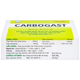 Viên nhai Carbogast Nadyphar điều trị bệnh dạ dày và đường ruột, di chứng của kiết lỵ (2 tuýp x 15 viên) 