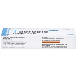 Thuốc mỡ Tacropic Tacrolimus 0,1% Davipharm điều trị chàm thể tạng (10g)