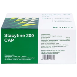 Thuốc Stacytine 200 CAP Stella điều trị long đờm trong viêm phế quản (10 vỉ x 10 viên)