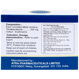 Thuốc Deworm AtraZeneca điều trị bệnh sán lá gan lớn, sán lá phổi (4 viên)