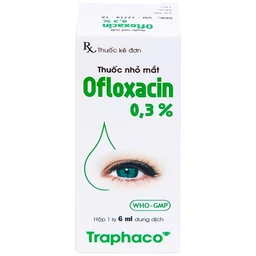 Thuốc nhỏ mắt Ofloxacin 0,3% Traphaco điều trị nhiễm trùng mắt, viêm kết mạc (6ml)