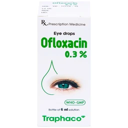 Thuốc nhỏ mắt Ofloxacin 0,3% Traphaco điều trị nhiễm trùng mắt, viêm kết mạc (6ml)