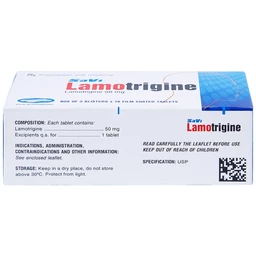 Viên nén Lamotrigine 50mg SaVi điều trị động kinh (3 vỉ x 10 viên)