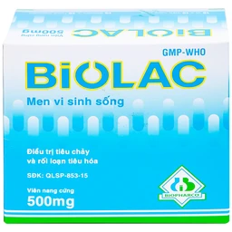 Men vi sinh sống Biolac Biopharco điều trị tiêu chảy, rối loạn tiêu hóa (10 vỉ x 10 viên)