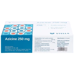 Thuốc cốm Azicine 250mg Stella điều trị nhiễm khuẩn (6 gói x 1g)