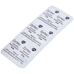 Thuốc Zyrtec GSK giảm viêm mũi dị ứng, mày đay tự phát, mạn tính (1 vỉ x 10 viên)