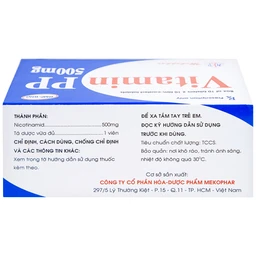 Thuốc Vitamin PP 500mg Mekophar điều trị bệnh pellagra (10 vỉ x 10 viên)
