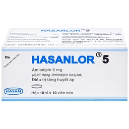 Thuốc Hasanlor 5 Hasan điều trị tăng huyết áp, đau thắt ngực (10 vỉ x 10 viên)