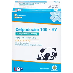 Bột pha hỗn dịch uống Cefpodoxim 100-HV USP điều trị nhiễm khuẩn (10 gói x 3g)