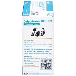 Bột pha hỗn dịch uống Cefpodoxim 100-HV USP điều trị nhiễm khuẩn (10 gói x 3g)