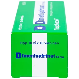 Thuốc Dimenhydrinat 50mg Traphaco chống nôn, chống say tàu xe (10 vỉ x 10 viên)