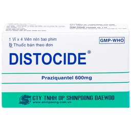 Thuốc Distocide Shinpoong Daewoo điều trị sán máng, sán lá gan nhỏ (1 vỉ x 4 viên)