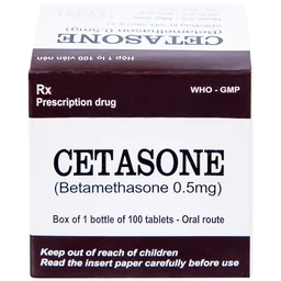 Thuốc Cetasone 0.5mg Pharbaco điều trị thấp khớp, bệnh hệ thống tạo keo (100 viên)