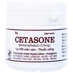 Thuốc Cetasone 0.5mg Pharbaco điều trị thấp khớp, bệnh hệ thống tạo keo (100 viên)