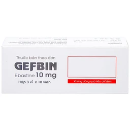 Thuốc Gefbin Medisun điều trị viêm mũi dị ứng, mề đay vô căn mạn tính (3 vỉ x 10 viên)