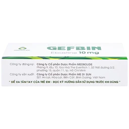 Thuốc Gefbin Medisun điều trị viêm mũi dị ứng, mề đay vô căn mạn tính (3 vỉ x 10 viên)