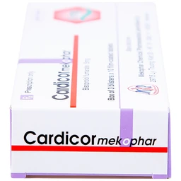Thuốc Cardicor Mekophar 5 điều trị cao huyết áp, đau thắt ngực (3 vỉ x 10 viên)