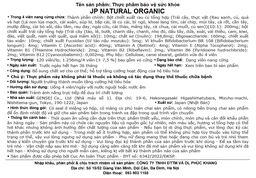 Viên uống bổ sung chất xơ, hỗ trợ hệ tiêu hóa JP Natural Organic Jpanwell (120 viên)