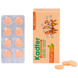 Viên ngậm Kadfer 0.25 Enlie điều trị viêm họng, đau vùng họng, viêm amidan, viêm lưỡi hay viêm miệng hoặc loét áp tơ hay tưa miệng ( 3 vỉ x 8 viên)