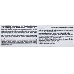 Kem đánh răng Sunstar Gum cho bé 7-12 tuổi, hương bạc hà 70g