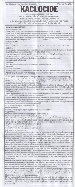 Thuốc Kaclocide Khapharco ngừa hình thành cục máu đông (10 vỉ 10 viên)