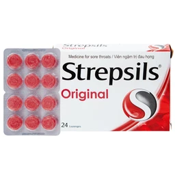 Viên ngậm Strepsils Original Reckitt Benckiser điều trị đau họng (2 vỉ x 12 viên)