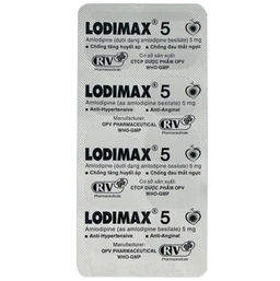 Viên nén Lodimax 5 OPV Pharma chống tăng huyết áp, đau thắt ngực (2 vỉ x 10 viên) 