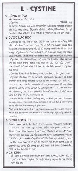 Viên nang mềm L-Cystine 500mg Medisun bổ sung cho người suy dinh dưỡng, kém hấp thu, sạm da (12 vỉ x 5 viên)