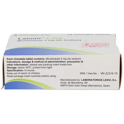 Thuốc Lainmi 4mg Lesvi phòng ngừa và điều trị hen (4 vỉ x 7 viên)