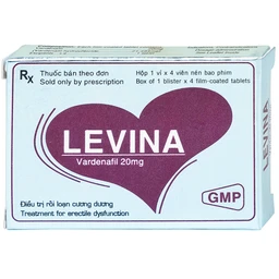 Thuốc Levina 20mg Cophavina điều trị rối loạn chức năng cương dương (1 vỉ x 4 viên)