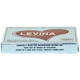 Thuốc Levina 20mg Cophavina điều trị rối loạn chức năng cương dương (1 vỉ x 4 viên)