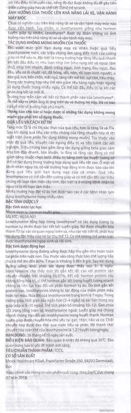 Thuốc Levothyrox 100µg Merck điều trị bướu giáp, suy giáp, ung thư giáp (2 vỉ x 15 viên)