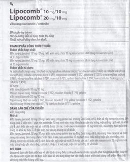 Thuốc Lipocomb 10/10mg Egis Điều trị tăng cholesterol máu nguyên phát (3 vỉ x 10 viên) 8