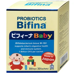 Men vi sinh giúp hệ vi sinh đường ruột khỏe mạnh, hỗ trợ tiêu hoá và tăng cường đề kháng cho trẻ Bifina Baby (30 gói)