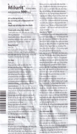 Viên nén Milurit 300mg Egis Pharma điều trị bệnh gout, phòng ngừa bệnh sỏi axit uric (30 viên)
