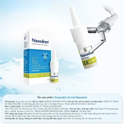 Xịt mũi xoang Nasodren Hartington 50mg giúp làm sạch mũi xoang, giảm triệu chứng viêm xoang cấp và mãn tính