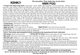 Viên uống hỗ trợ chống lão hóa, cải thiện làn da và tăng đề kháng NMN PQQ Kenko (60 Viên)