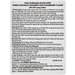 Viên uống tốt cho não bộ của trẻ Nordic Naturals Children's DHA Strawberry Flavor (90 viên)