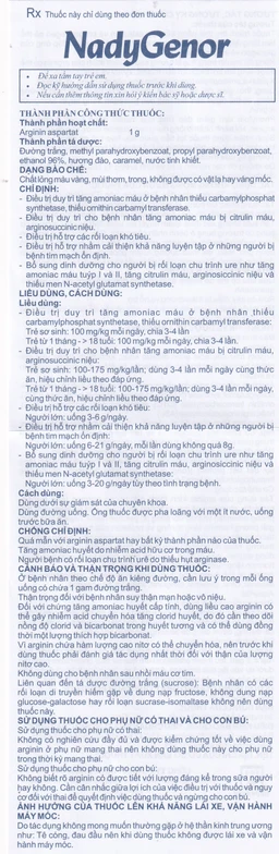 Thuốc NadyGenor 5ml Nadyphar điều trị duy trì tăng amoniac máu (20 ống)