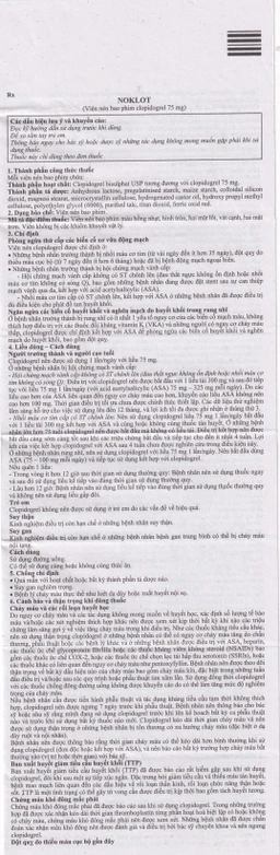 Thuốc Noklot 75mg Zydus phòng ngừa biến cố xơ vữa động mạch (3 vỉ x 10 viên)