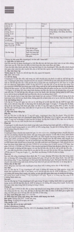 Thuốc Noklot 75mg Zydus phòng ngừa biến cố xơ vữa động mạch (3 vỉ x 10 viên)