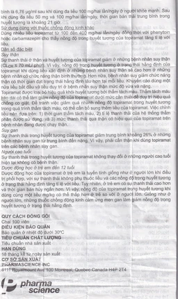 Thuốc Pms-Topiramate 25mg Pharmascience điều trị động kinh cục bộ, dự phòng đau nửa đầu (6 vỉ x 10 viên)