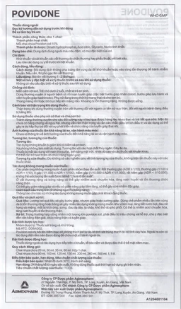 Povidone 10% Agimex 20ML sát trùng vết thương hay phẫu thuật, vết loét sâu