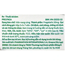 Thuốc Prelynca 50mg trị rối loạn lo âu lan tỏa, hỗ trợ động kinh cục bộ (2 vỉ x 14 viên)