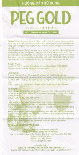 Bột nhuận tràng Peg Gold Medvie (30 gói x 6.65g) cải thiện tình trạng táo bón cho trẻ từ 6 tháng tuổi