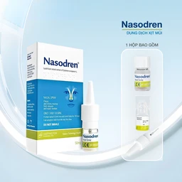 Xịt mũi xoang Nasodren Hartington 50mg giúp làm sạch mũi xoang, giảm triệu chứng viêm xoang cấp và mãn tính