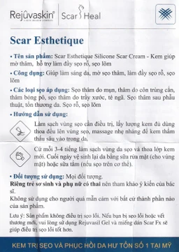 Kem bôi Rejuvaskin Scar Esthetique Silicone giúp cải thiện tình trạng sẹo (10ml)