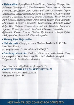 Kem bôi Rejuvaskin Scar Esthetique Silicone giúp cải thiện tình trạng sẹo (10ml)